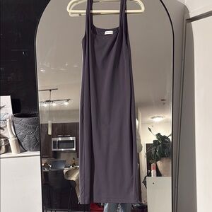 Elegant Gray Sleeveless Dress